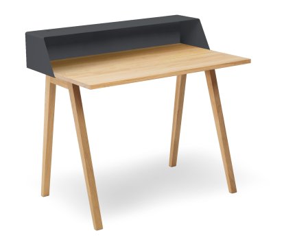 Secrétaire PS04 / PS05 , L 100 x P 63 (PS04), Gris anthracite (RAL 7016), Chêne huilé  , Sans boîtier électrique
