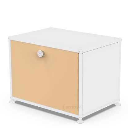Porte abattante USM Haller, 50 cm x 35 cm, Beige USM, Avec poignée sans serrure