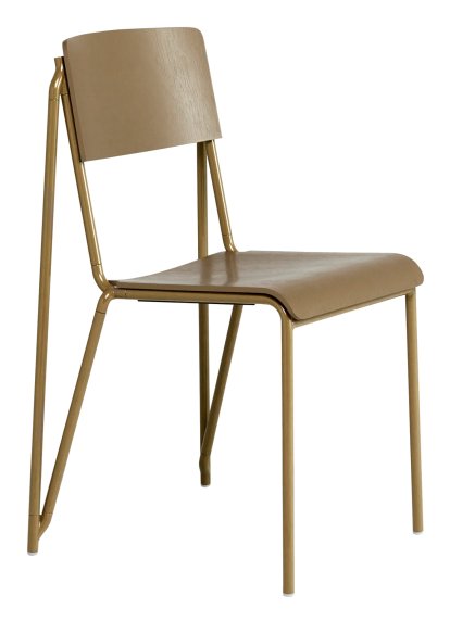 Chaise Petit Standard, Chêne teinté argile, Acier thermolaqué argile