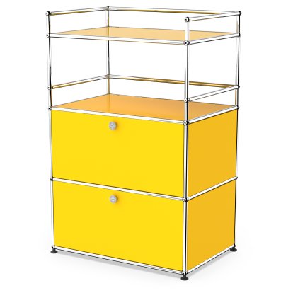 USM Haller meuble mini-bar, Jaune or RAL 1004, Avec 2 portes abattantes