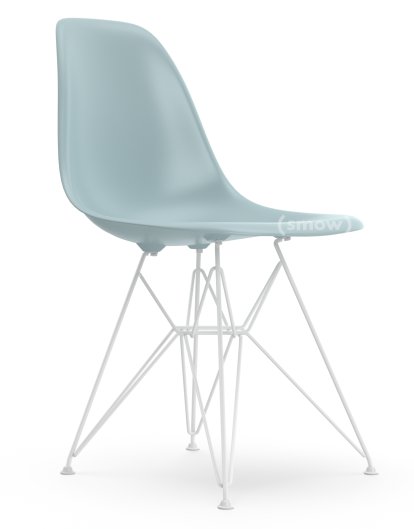 Eames Plastic Side Chair DSR, Gris bleuté, Sans rembourrage, Sans rembourrage, Version standard - 43 cm, Revêtement blanc