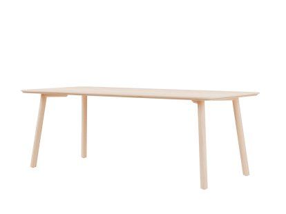 Table à manger Meyer 23, 200 x 92 cm, Frêne ciré avec pigment blanc