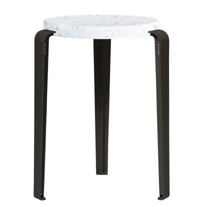 Tabouret Lou, plastique recyclé, Venezia, Noir graphite