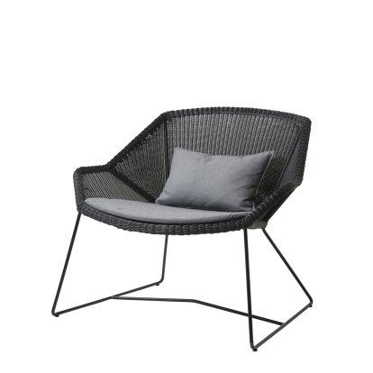 Fauteuil Breeze Lowback, Noir, Natté - Gris