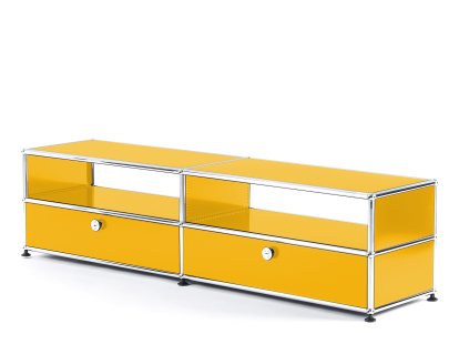 Meuble TV USM Haller avec portes coulissantes, Jaune or RAL 1004
