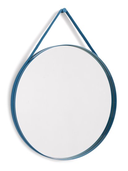 Miroir Strap No 2, ø 70 cm, Bleu