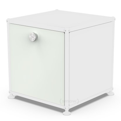 Porte abattante USM Haller, 35 cm x 35 cm, Gris clair RAL 7035, Avec poignée sans serrure