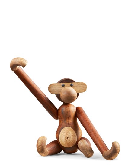 Figurine Singe, Moyen (H 28 cm), Teck/Limba