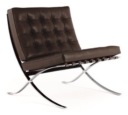 Fauteuil Barcelona Relax, Cuir Venezia - marron foncé