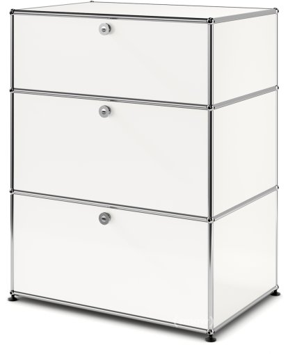 Commode USM Haller avec 3 tiroirs, H 95 + 4 x L 58 x P 50 cm, Blanc pur RAL 9010