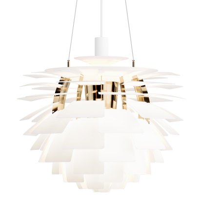 Suspension PH Artichoke, Blanc doux / Laiton, Ø 60 cm