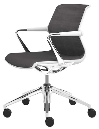 Chaise Unix Five-star base, Silk Mesh dimgrey, Soft grey