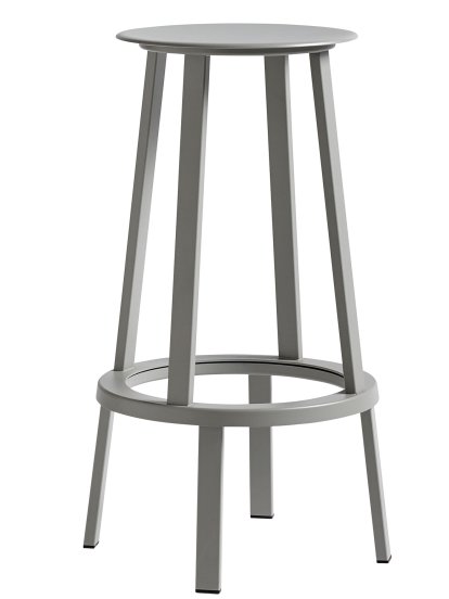 Chaise de bar Revolver, Version bar: hauteur de l'assise 76 cm, Gris ciel