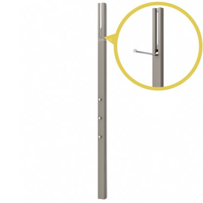 Portemanteau Line, Laqué couleur galet, Chrome poli