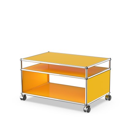 USM Haller table d'appoint à roulettes, Jaune or RAL 1004, Souples pour sols durs
