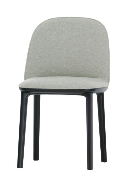 Softshell Side Chair, Blanc crème / gris sierra, Patins en feutre pour sols durs