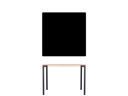 Table Seiltänzer, 75 x 90 x 90 cm, Linoleum noir, Rouge