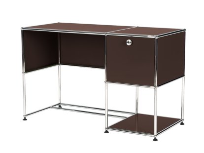 Bureau USM Haller Home Office, Marron USM, Avec passe-câble, en bas à gauche