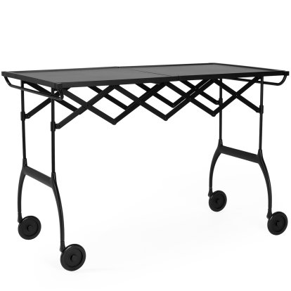 Chariot Battista, Surface mate, Noir, Couleur identique laquée mat