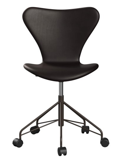 Chaise de bureau pivotante Série 7 3117/3217 Rembourrage intégral, Sans accotoirs, Cuir Grace marron foncé, Brown bronze