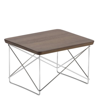 Table d'appoint Occasional Table LTR , Noyer américain massif huilé, Poli chromé