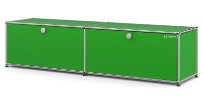 Meuble bas Lowboard L USM Haller avec deux portes abattantes, Vert USM