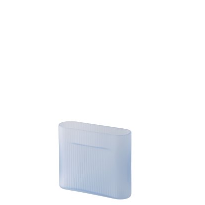 Vase Ridge Glass, Petit (H 16,5 cm), Bleu clair