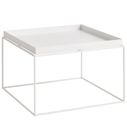 Table avec plateau Tray, H 35/39 x L 60 x P 60 cm, Blanc
