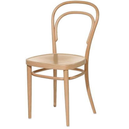 Chaise bistrot 214 / 214 M originale, Sans accotoirs, Hêtre teinté naturel  , Siège en contreplaqué moulé