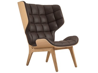 Mammoth Wing Chair, Cuir Dunes marron foncé