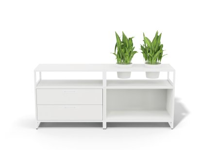 M1 Sideboard à plantes, Version 2 (H 70 x L 160 cm), Blanc