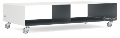 Meuble TV R 200, Bicolore   , Blanc pur (RAL 9010) - Gris basalte (RAL 7012), Roulettes industrielles