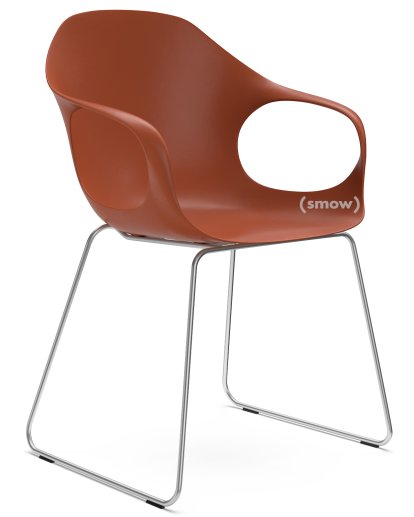 Chaise Elephant Sledge, Terracotta, Acier chromé satiné