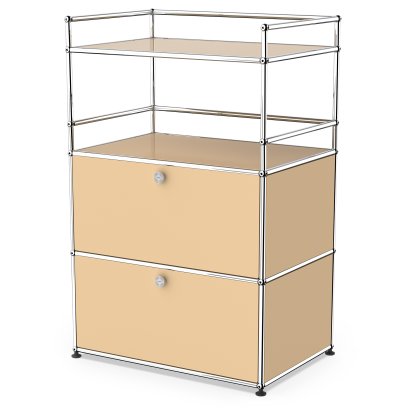 USM Haller meuble mini-bar, Beige USM, Avec 2 portes abattantes