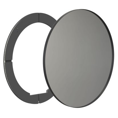Unu Miroir avec éclairage LED rond (set), ø 100 cm, Noir mat