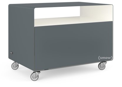 Caisson à roulettes R 107, Bicolore   , Gris basalte (RAL 7012) -  Blanc pur (RAL 9010), Roulettes industrielles
