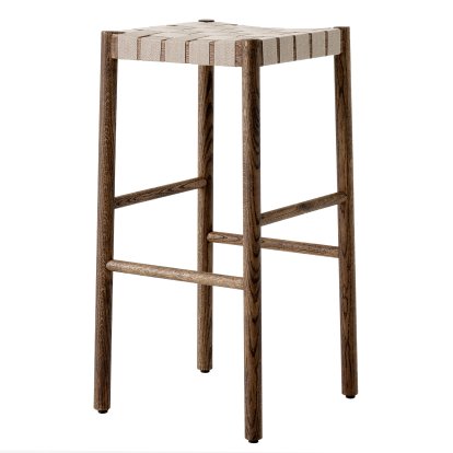 Tabouret de bar Betty TK7 / TK8, Version bar: 76 cm, Chêne fumé huilé / lin naturel