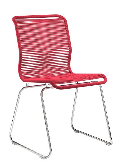 Chaise Panton One, Scarlett, Chrome