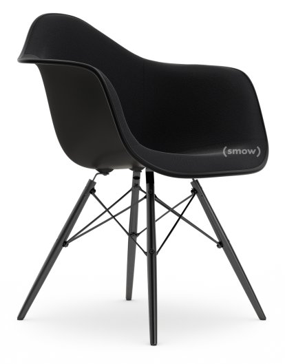 Eames Plastic Armchair DAW, Noir profond  , Rembourrage intégral, Nero, Version standard - 43 cm, Érable noir