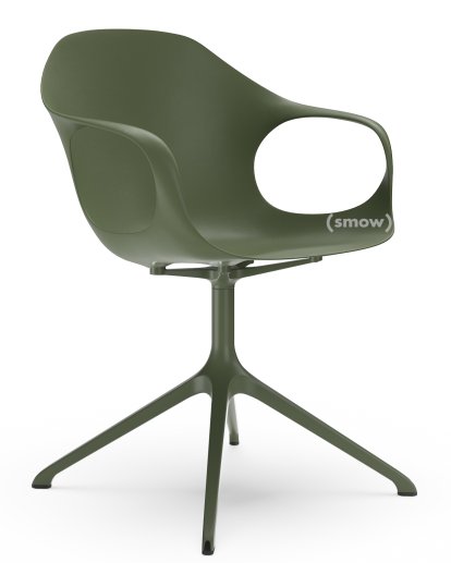 Chaise pivotante Elephant, Vert olive, Aluminium laqué (de la couleur de la coque)