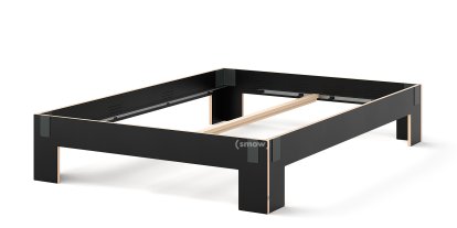 Lit Tagedieb, 160 x 220 cm, Sans tête de lit, FU (bouleau contreplaqué) noir, Anthracite , Sans sommier