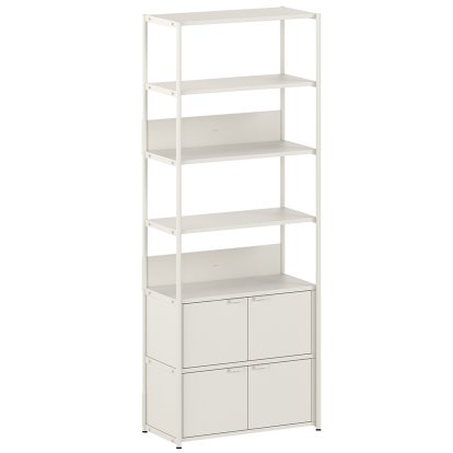 Étagère Unit en acier, 215 cm , 2 x portes doubles, Blanc crème