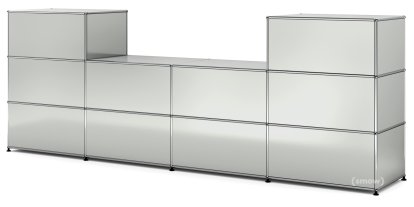 Comptoir d’accueil USM Haller version 3, Gris clair RAL 7035, 50 cm