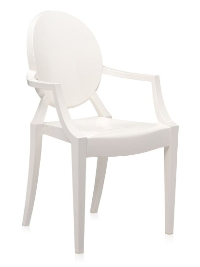 Chaise Louis Ghost Lot promotionnel de 4, Opaque-blanc brillant