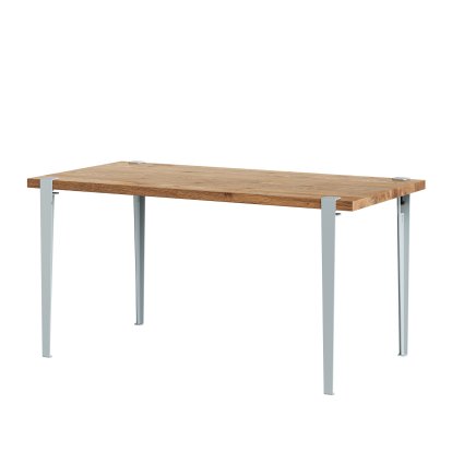 Table à manger Balthazar, Chêne ancien recyclé, Bleu pâle