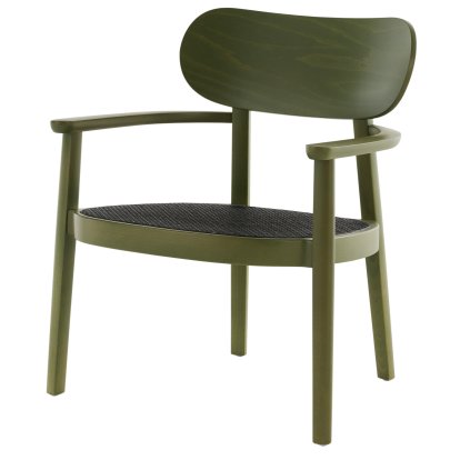 119 F / 119 MF, Hêtre teinté vert olive (RAL 6003), Cannage dark melange