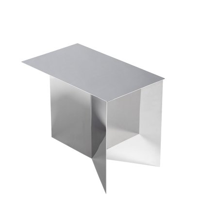 Table Slit Acier, H 35,5 x L 49,3 x P 27,5 cm, Polis miroir