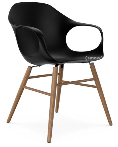 Chaise Elephant Wood, Noir, Chêne teinté couleur noyer