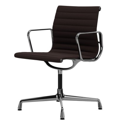 Aluminium Chair EA 103 / EA 104, EA 103 - non-pivotante, Marron / marron marais, Chromé