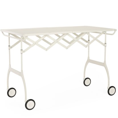 Chariot Battista, Surface mate, Blanc, Couleur identique laquée mat